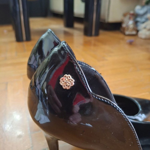 Migato black patent leather 12cm high heel pumps, size 40