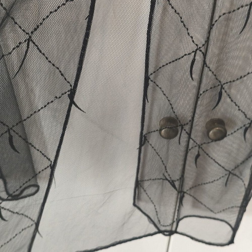 Black Tulle Cardigan like new with embroidered beads