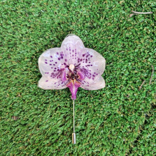 Handmade brooch pin with natural orchid flower new