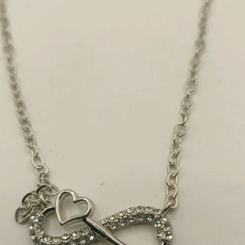 Women's stainless steel necklace with infinity symbol and rhinestones silver