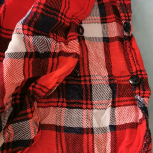 Bershka checked sleeveless shirt used, XS, red blue white