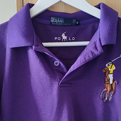 Polo Ralph Lauren Long Sleeve Shirt used, size M, purple, Big Pony