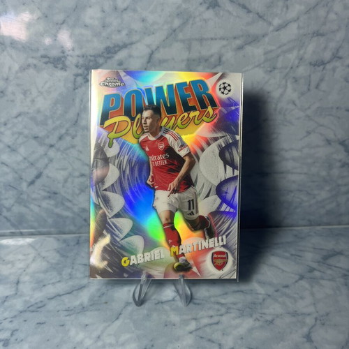 2025-26 Topps Chrome UEFA Power Players PP-3 Gabriel Martinelli Arsenal FC card