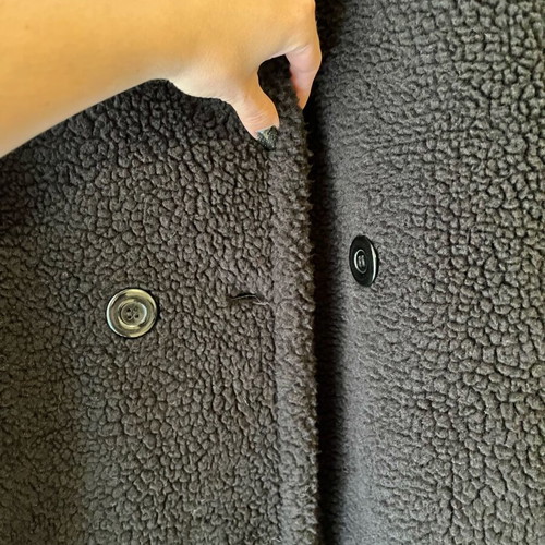 Anran black coat like new, synthetic wool, size L