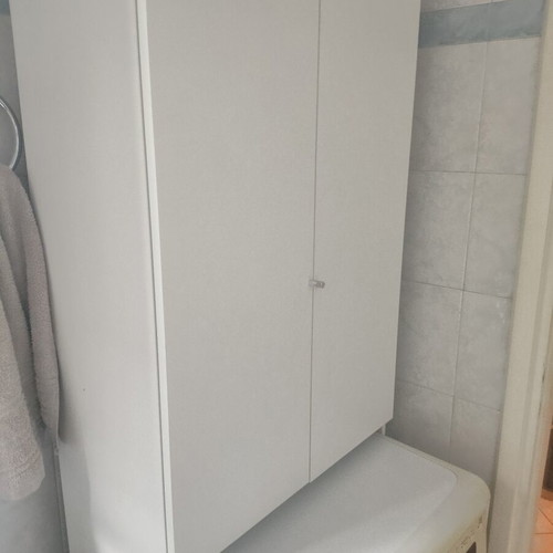 IKEA NYSJON white washing machine cabinet with 3 shelves