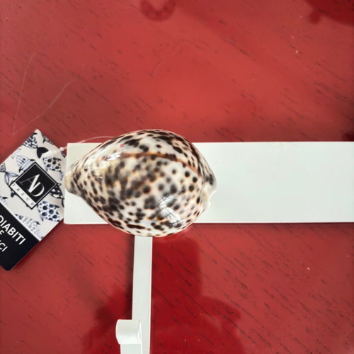 Double wall hook decorated with starfish and real shell