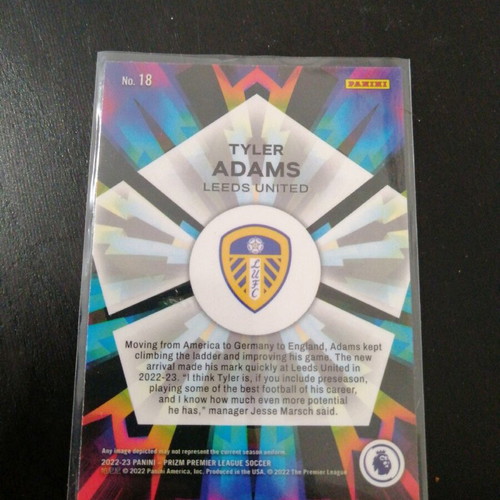 Tyler Adams 2022-23 Panini Prizm Premier League card like new Kaleidoscopic Leeds United