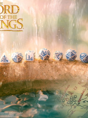 The Lord of the Rings Rivendell Dice Set Stone, 7 polyhedral RPG dice
