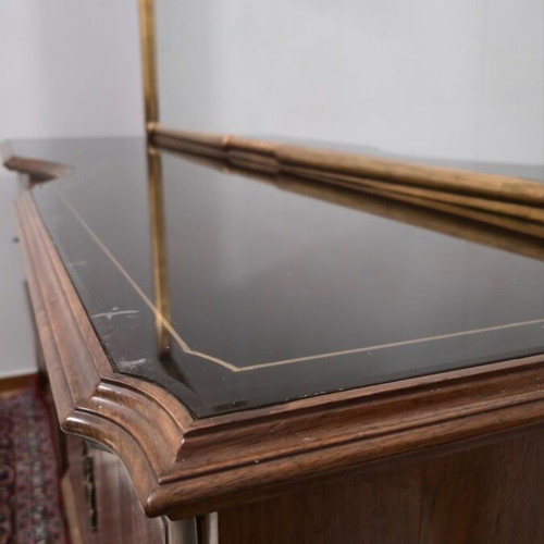 Vintage walnut buffet refurbished with removable mirror