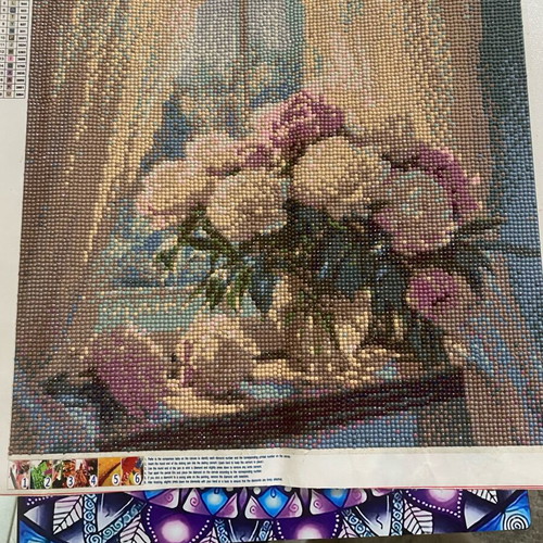 Diamond Painting "Bouquet in Vase" new handmade artwork 40x40cm
