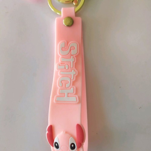 Stitch keychain new, pink