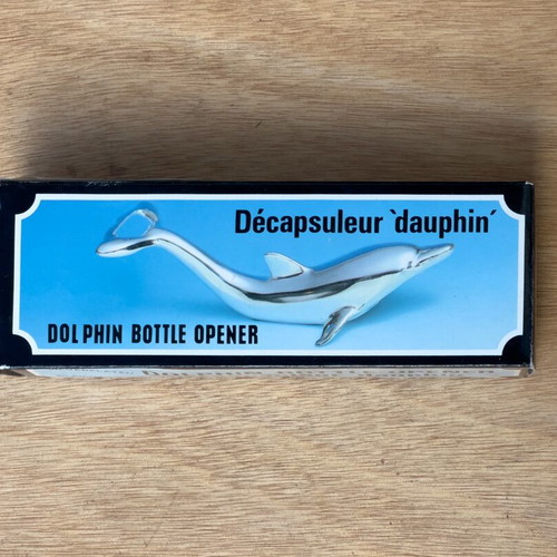Silver-plated dolphin bottle opener new