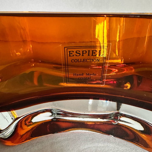 Handmade crystal decorative container ESPIEL used, modern two-tone design