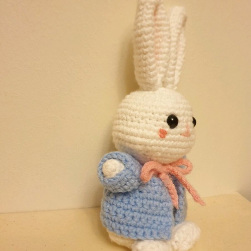 Amigurumi Bunny Doll handmade, 21cm, safe eyes, hypoallergenic filling