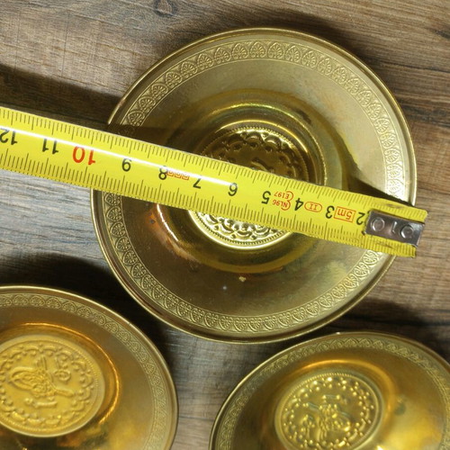 Turkish brass tea saucers like new, set of 6