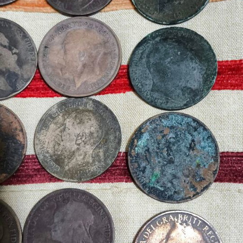 One Penny coins used, pack of 24, with bonus Half Penny 1920
