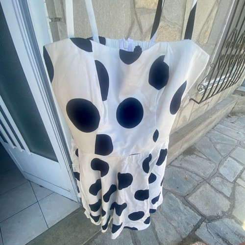 Polka Dot Dress size L new, black and white
