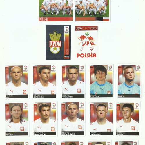 Panini Euro 2008 Poland Football Stickers set of 21 like new
