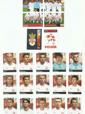 Panini Euro 2008 Poland Football Stickers set of 21 like new