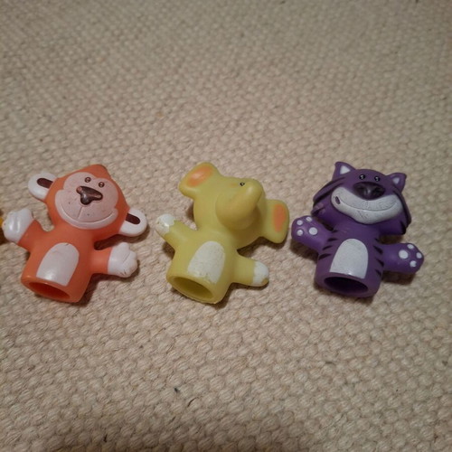 Bath toy finger puppets used for endless fun