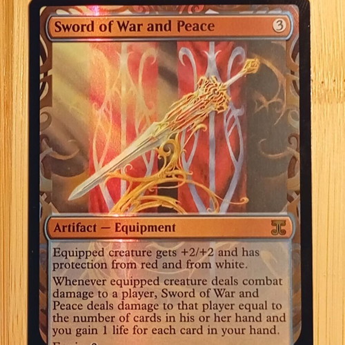 MTG Sword of War and Peace Foil Masterpiece Series Kaladesh Inventions card like new