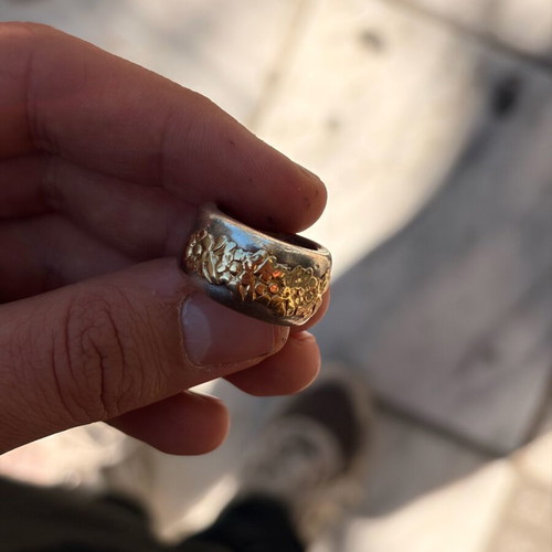 Silver gold ring 925/18k used, size 11/51