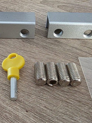 Lock stop for window track, door and wardrobe rail new