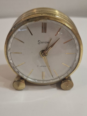Swiza 7 Jewels επιτραπέζιο αναλογικό ρολόι μεταχειρισμένο, δεν λειτουργεί
