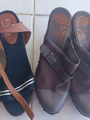 Platform sandals used, 2 pairs, size 41