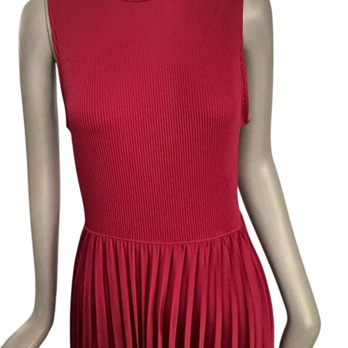 Zara long sleeveless dress with pleats new, red, size M