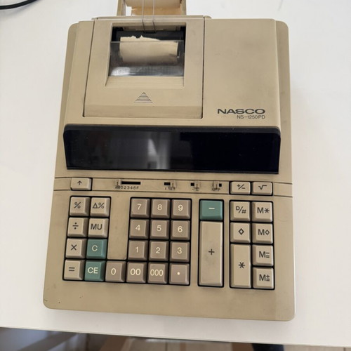 Nasco NS-1250PD printing calculator used, vintage model