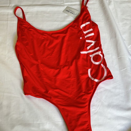 Calvin Klein women's one-piece swimsuit red size L new