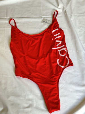 Calvin Klein women's one-piece swimsuit red size L new