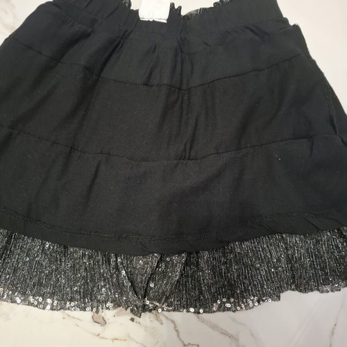 Zara skirt with sequins silver and black size 11-12 years like new