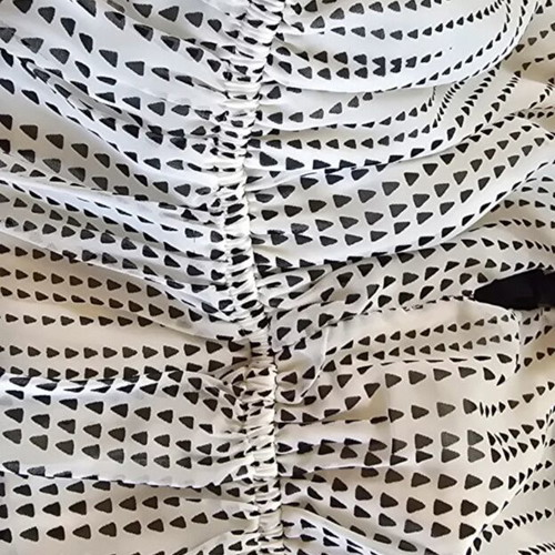 Long airy dress with black and white pattern, size S