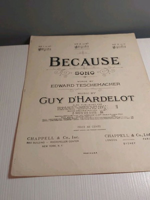 Because παρτιτούρα για πιάνο και φωνή του Guy d'Hardelot