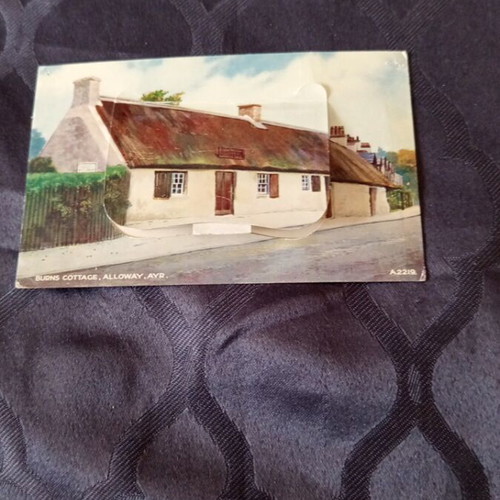 Scotland postcard with embedded photos used, small damages