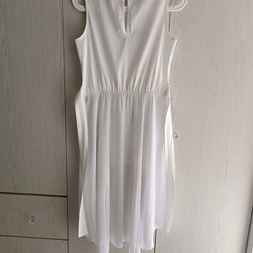 Lynne asymmetric sleeveless top with transparency like new, white