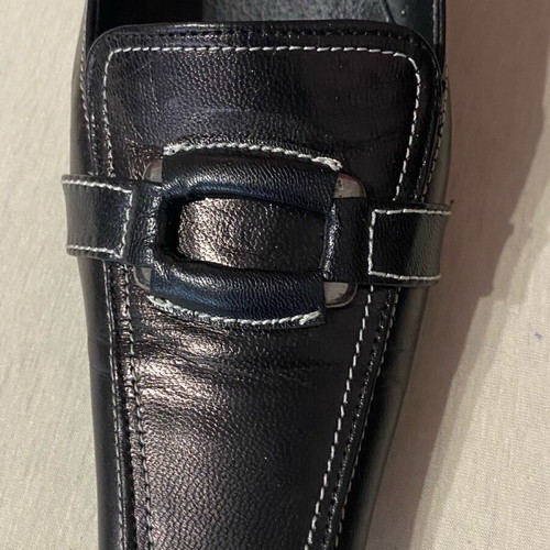 Tierra leather black pumps with square toe like new