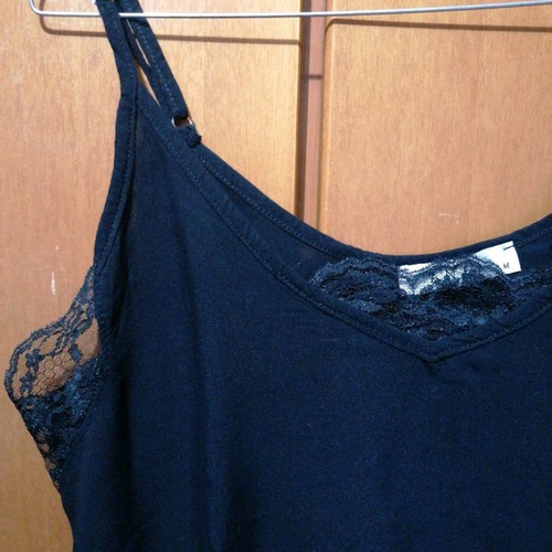 Anel camisole top used, black with lace, size M