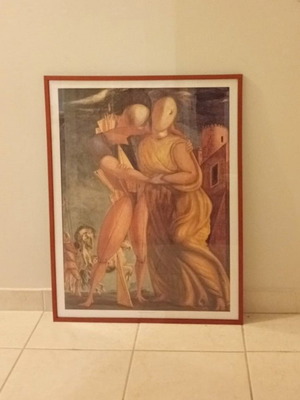 Μουσειακή αφίσα Giorgio de Chirico «Έκτορας και Ανδρομάχη» με χειροποίητη ξύλινη κορνίζα
