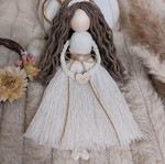 Handmade macrame doll keychain new