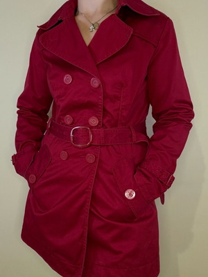 Червено trench coat S.Oliver XL като ново