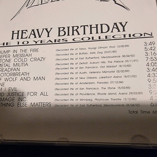 Metallica Heavy Birthday CD used, metal live collection 1984-1992