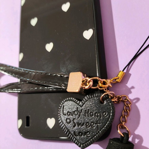 Oppo Realme C21Y phone case new black with heart strap