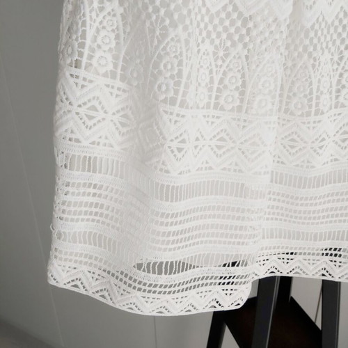 Top Tassos Mitropoulos with guipure lace, size small, like new, white