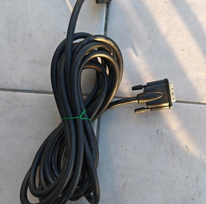 DVI cable 10m + DVI to HDMI adapter.