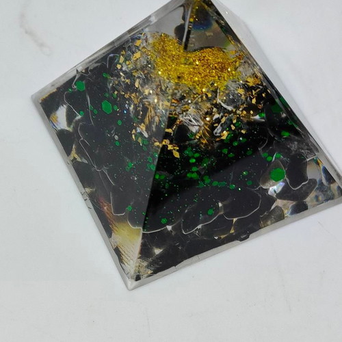 Orgonite Pyramid with Obsidian and Tree of Life