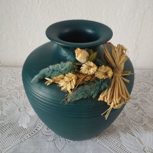 Vintage German ceramic vase used with dried flower decoration