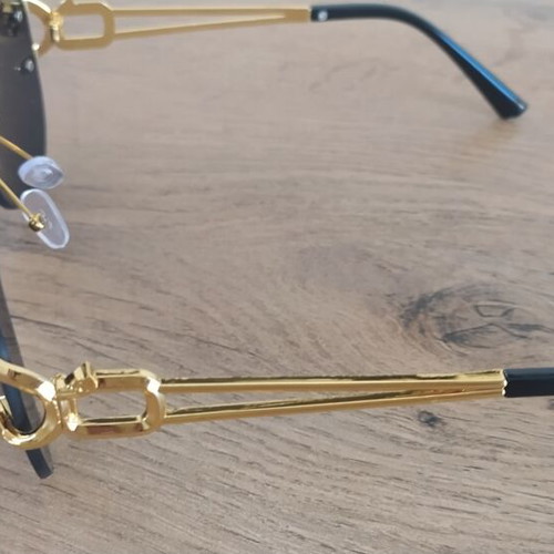 Women's sunglasses, black and gold, new with case